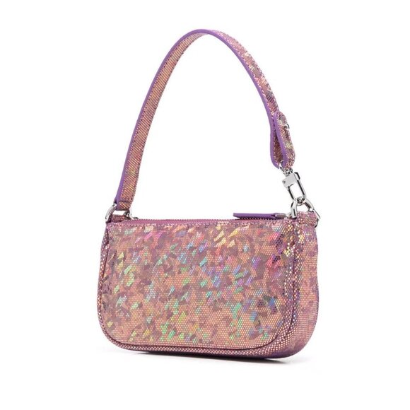 BY FAR Mini Rachel Hologram Shoulder Bag- Color Disco Violet - Picture 3 of 8